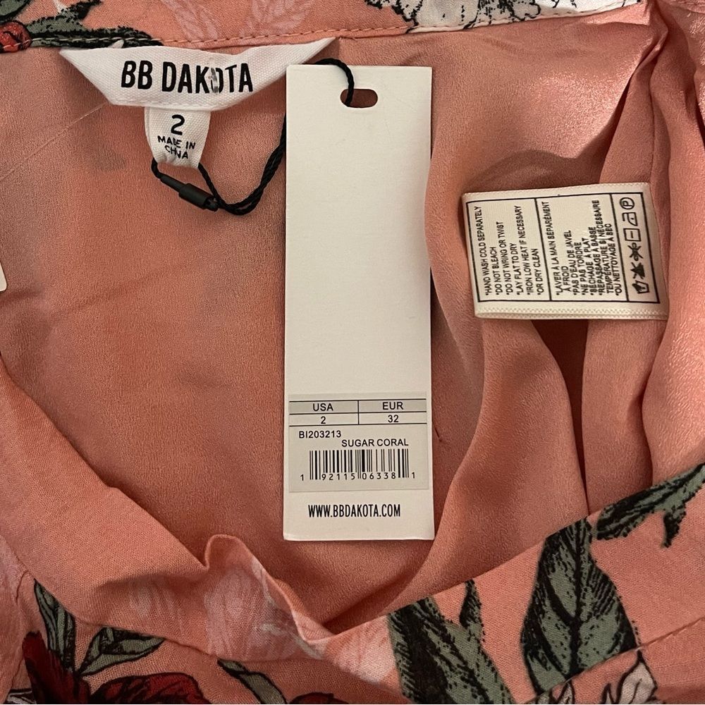 NWT BB Dakota Isabelle Revolve Sugar Coral Floral Cropped Ruffle Flared Pants - Picture 10 of 16